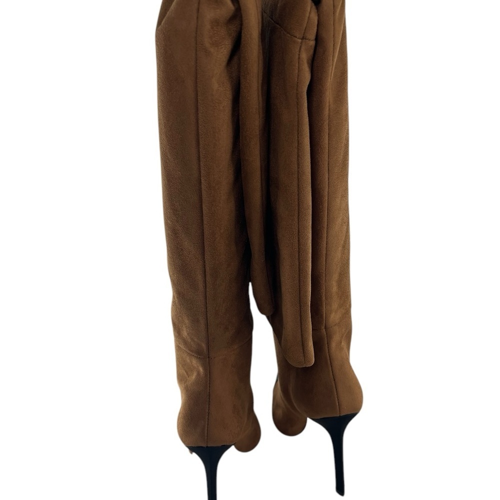 NIB Good American Over the Knee Slouch Pointed Toe Brown Boots 4 - Picture 5 of 11